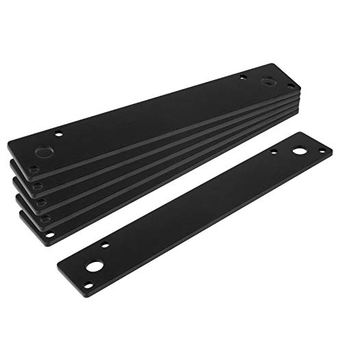 6 placas de reparación y mantenimiento de 240 mm, conector plano de acero negro, grosor de 3 mm, placa de conexión recta de agricultura industrial, 240 mm × 40 mm, sin tornillos incluidos