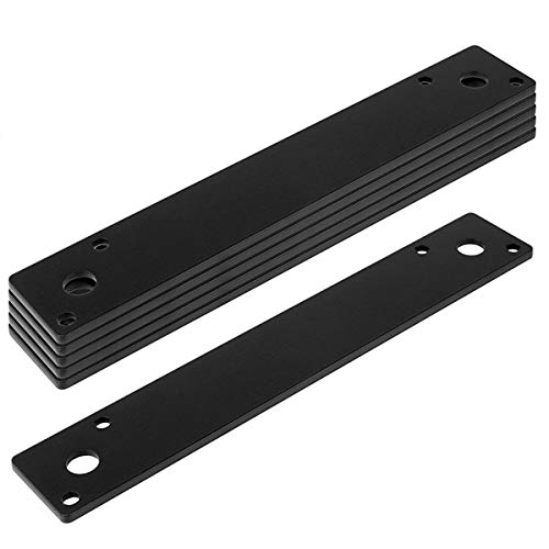 6 placas de reparación y mantenimiento de 240 mm, conector plano de acero negro, grosor de 3 mm, placa de conexión recta de agricultura industrial, 240 mm × 40 mm, sin tornillos incluidos