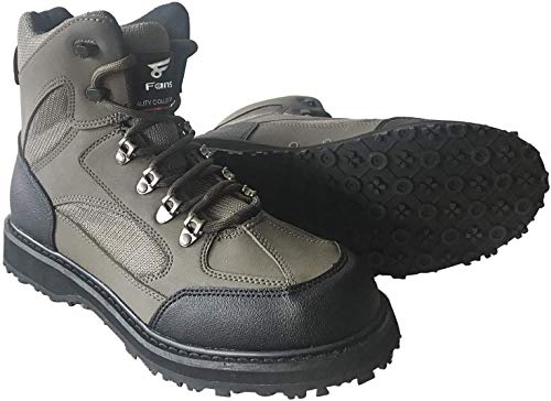 8 Fans Zapatos de pesca de caza de vadeo antideslizantes suela de goma duradera ligera Waders botas, color Verde, talla 42 2/3 EU