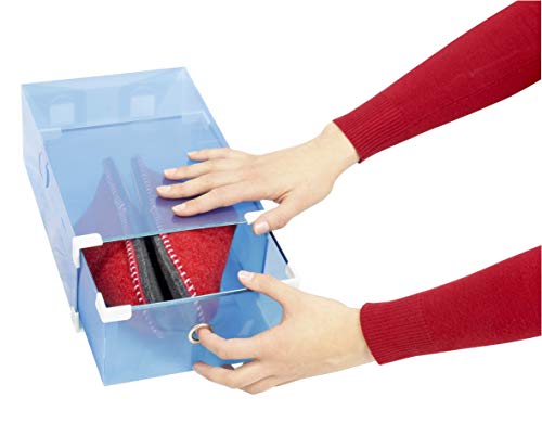 9 Cajas trasparentes de Almacenamiento para Zapatos y Zapatillas apilables, robustas +10% PVC, cajones de plástico MY Box TO Store Zapatero apilable, protección contra el Polvo
