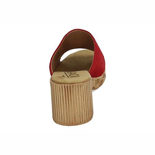 ABACK V18.1223 Zuecos DE Madera Mujer Sandalias TACÓN Rojo 38