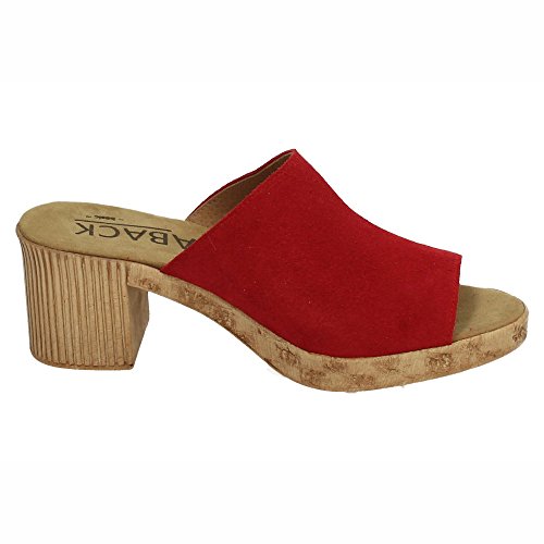 ABACK V18.1223 Zuecos DE Madera Mujer Sandalias TACÓN Rojo 38