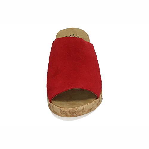 ABACK V18.1223 Zuecos DE Madera Mujer Sandalias TACÓN Rojo 38