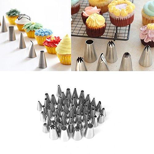 Acero inoxidable cortador de galletas molde decoración de pasteles mold Set 52pcs Icing Pastry Piping Nozzles Sets