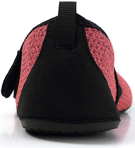Acfoda - Zapatillas unisex para adultos con cierre de velcro, talla 36-47, color Rojo, talla 38/39 EU