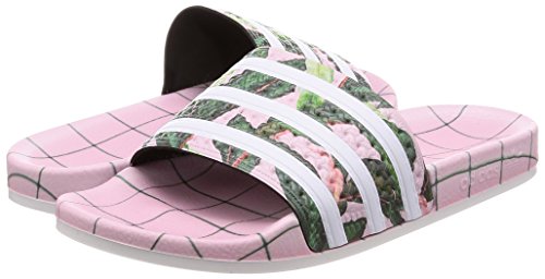 Adidas ADILETTE W Zapatos de playa y piscina Mujer, Rosa (Footwear White/Wonder Pink 0), 35 EU