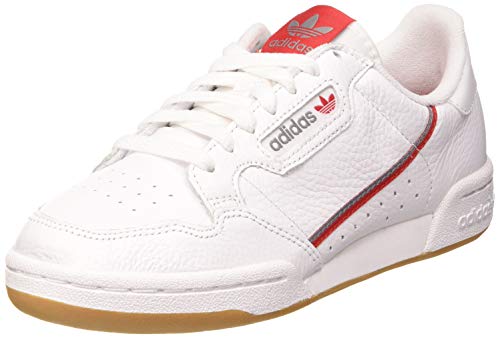adidas Continental 80, Zapatillas de Gimnasio Hombre, Cloud White Grey Three Scarlet, 38 2/3 EU