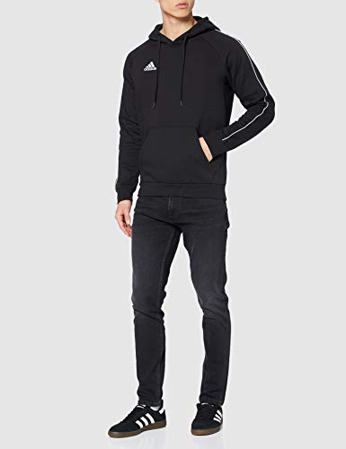adidas CORE18 Hoody Sudadera con Capucha, Hombre, Negro (Negro/Blanco), M