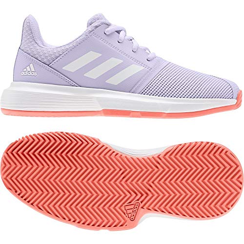 Adidas CourtJam xJ, Zapatos de Tenis, Purple Tint/FTWR White/Signal Coral, 33.5 EU