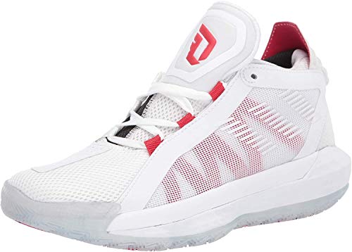 adidas Dame 6 J, Zapatillas, FTWR White/Scarlet/Core Black, 38 2/3 EU