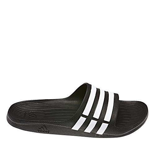 adidas Duramo Slide, Chanclas Unisex Adulto, Negro (Black/White/Black), 38 EU