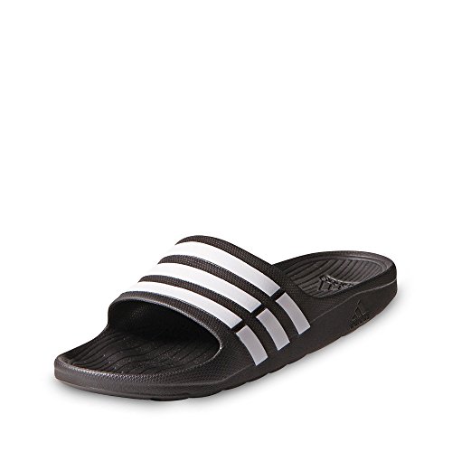 adidas Duramo Slide, Chanclas Unisex Adulto, Negro (Black/White/Black), 38 EU