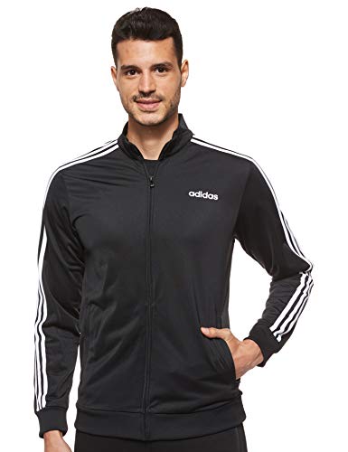 adidas E 3S TT TRIC Caqueta con Cremallera, Hombre, Negro (Black/White), L