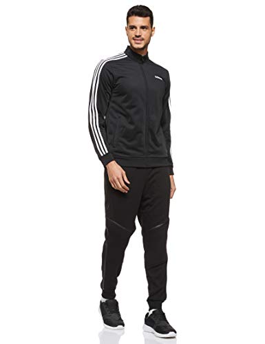 adidas E 3S TT TRIC Caqueta con Cremallera, Hombre, Negro (Black/White), L