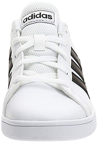 adidas Grand Court K, Sneaker, Blanc Noir Blanc, 34 EU