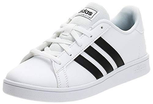 adidas Grand Court K, Sneaker, Blanc Noir Blanc, 34 EU