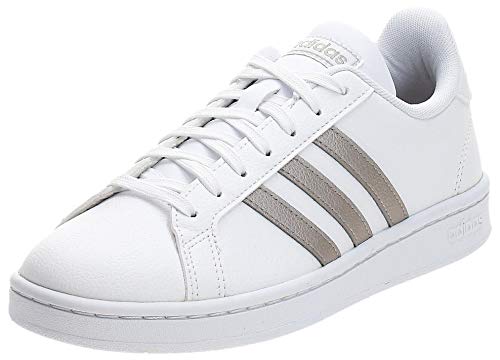adidas Grand Court, Sneaker Mujer, Footwear White/Platin Metallic/Footwear White, 40 2/3 EU