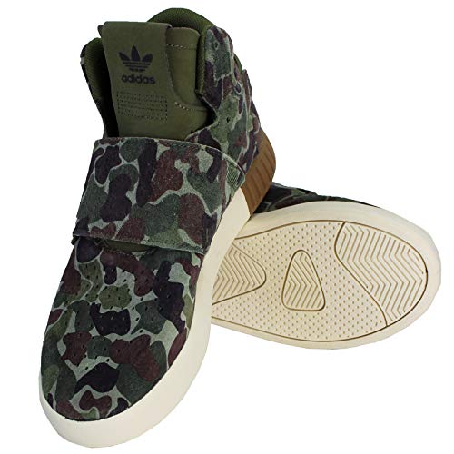 adidas Originals BB0392 Tubular Invader Strap Mid Top Zapatillas de camuflaje para mujer, color Verde, talla 37 1/3 EU