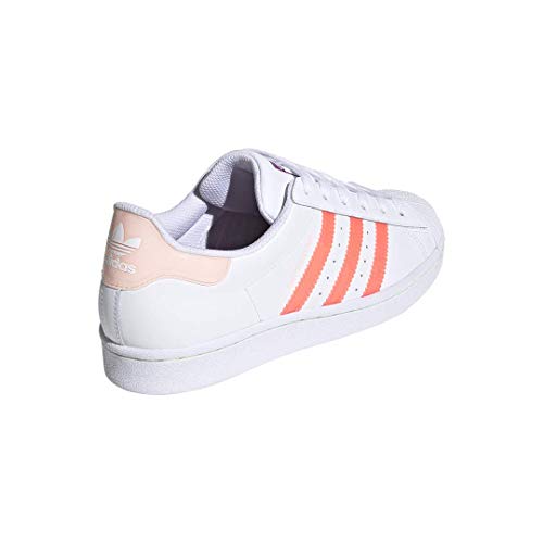 adidas Originals Zapatos Superstar para mujer, blanco (Blanco/Rosa señal/Púrpura Shock), 40 EU