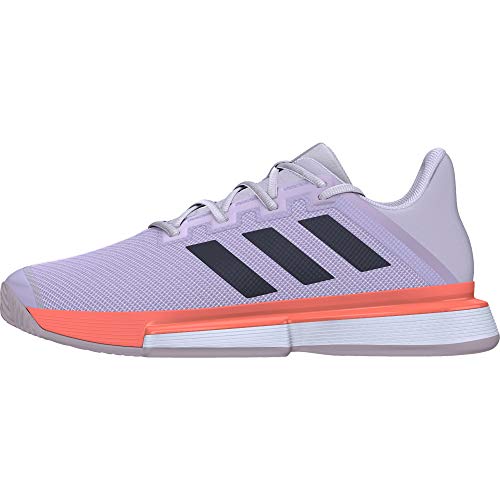 Adidas SoleMatch Bounce W, Zapatillas Tenis Mujer, Morado (Purple Tint/Core Black/Signal Coral), 40 EU
