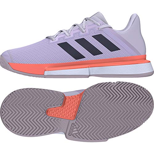 Adidas SoleMatch Bounce W, Zapatillas Tenis Mujer, Morado (Purple Tint/Core Black/Signal Coral), 40 EU