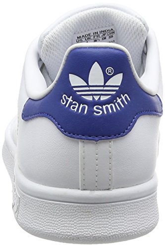 Adidas Stan Smith J, Zapatillas de Gimnasia Unisex Adulto, Blanco (FTWR White/FTWR White/EQT Blue FTWR White/FTWR White/EQT Blue), 38 EU