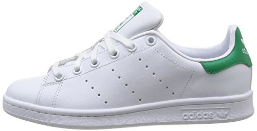 adidas Stan Smith J Zapatillas Unisex Niños, Blanco (Footwear White/footwear White/green 0), 35.5 EU