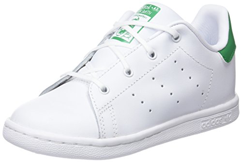 adidas Stan Smith, Zapatillas Unisex niños, Blanco (Footwear White/Footwear White/Green 0), 26 EU