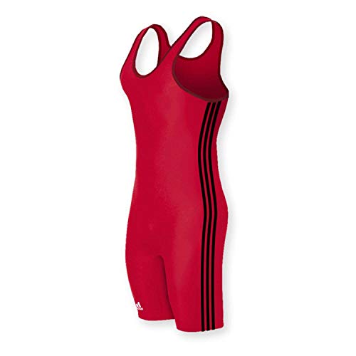 adidas Stock Singlet con 3 bandas laterales, XL, Rojo/Negro