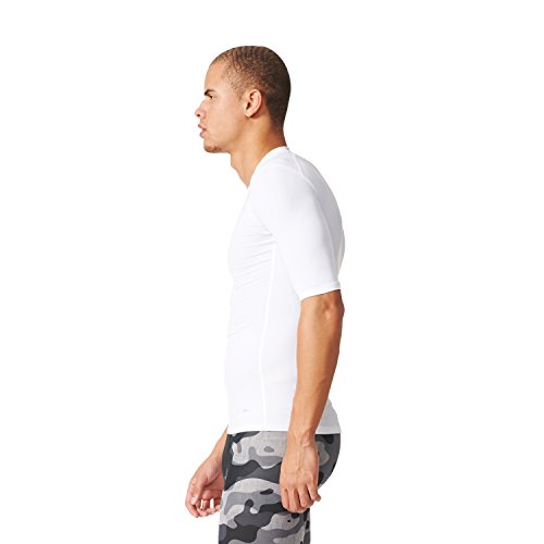 adidas Techfit Base - Camiseta de manga corta para hombre, Blanco (White), XL