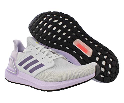 adidas Ultraboost 20 - Tenis de correr para mujer, blanco (blanco/morado/morado (purple tint)), 42 EU