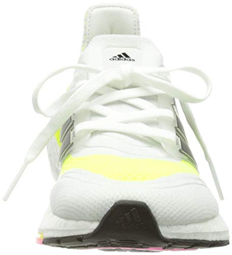 adidas Ultraboost 21 W, Zapatillas para Correr Mujer, FTWR White/Core Black/Solar Yellow, 40 EU