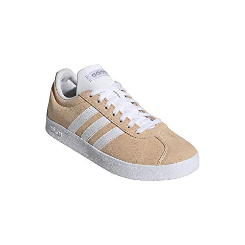 Adidas VL Court 2.0, Zapatillas de Deporte Skateboard Mujer, Gris (Glow Orange/FTWR White/Matte Silver), 38 EU
