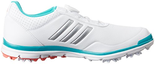 adidas W Adistar Lite Boa Zapatos de Golf para Mujer, Blanco/Plata/Azul, 36.6