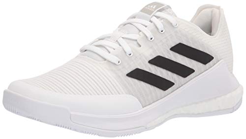 adidas Women's Crazyflight Volleyball Shoe, White/Black/Grey, 7