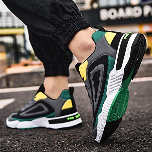 Aerlan Laufschuhe für Männer und Frauen,Zapatos para Correr de Aire para Mujer,Zapatos Casuales Masculinos Deportes Gruesos Zapatos de Senderismo al Aire Libre-Green_44#