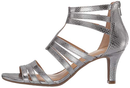 Aerosoles Pastel, Sandalias con tacón Mujer, Serpiente Plateada, 43 EU