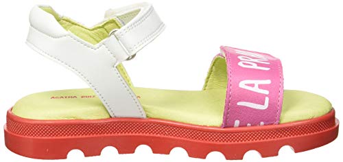 Agatha Ruiz de la Prada 192945, Sandalias con Punta Abierta Niña, Blanco (Blanco Y Chicle (Mat Y Sauvage) B), 26 EU