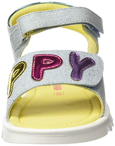 Agatha Ruiz de la Prada 202960, Sandalias con Punta Abierta para Niñas, Azul (Vaquero (Textil Metalizado) Paprika), 28 EU