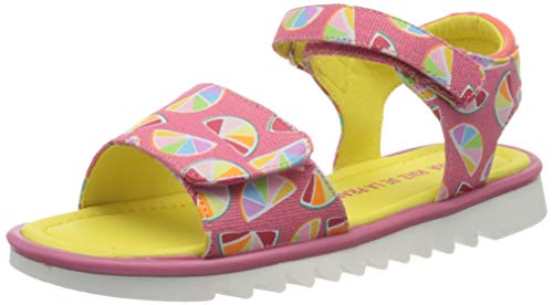Agatha Ruiz de la Prada 202961, Sandalias con Punta Abierta para Niñas, Rosa (Coral Y Mandarinas (Textil Y Estampado) Paprika), 30 EU
