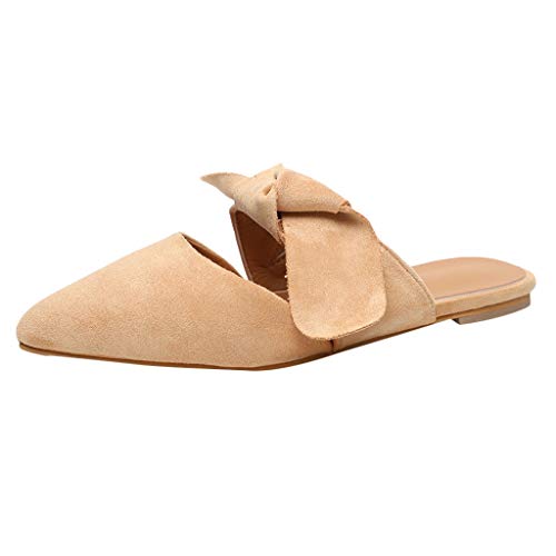 AIni Mujer Playa Zapatos De CóModos con Plataforma Y Sandalias De Verano Zapatillas De Bowknot Gran TamañO Zapatos Apuntado Zapatos Zapatilla De Leopardo Naranja,Amarillo Dia De Miembro Oferta 35-43