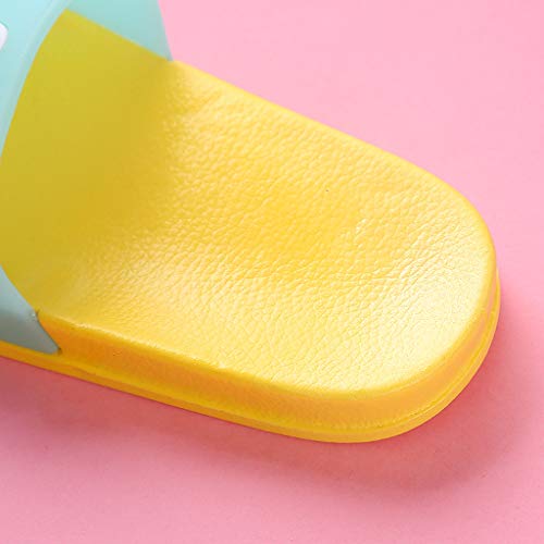 AIni Zapatillas de Verano para Niños de Dibujos Animados Zapatos Planos de CóModas Sandalias de Interior para El Hogar Zapatillas de Baño Antideslizantes Amarillo Morado Azul Rosa 26-30 EU