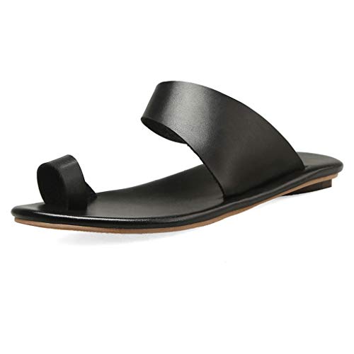 AIni Zapatos CóModos De Mujer Sandalias De Moda De Verano Sandalias De Punta Abierta Sandalias De TacóN Bajo Zapatillas Casuales Romanas Zapatos De Playa Chanclas De Planas Bohemia Talla Grande 35-43