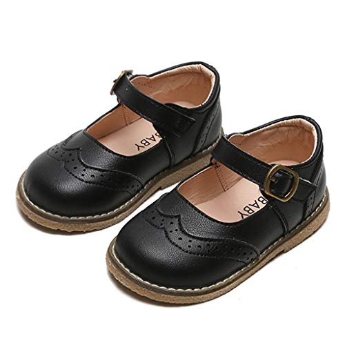 AIni Zapatos de Cuero para Niños Zapatos de Princesa De Bowknot Zapatos Casuales De Cuero Zapatos de TAC ón Alto De Moda para Niñas Zapatilla de Baile Zapatos de Rendimiento para Bebés