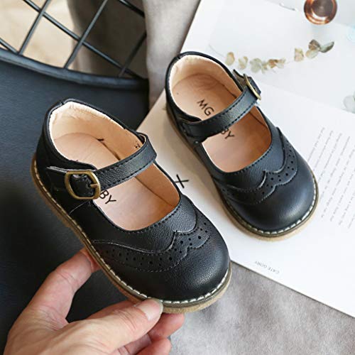 AIni Zapatos de Cuero para Niños Zapatos de Princesa De Bowknot Zapatos Casuales De Cuero Zapatos de TAC ón Alto De Moda para Niñas Zapatilla de Baile Zapatos de Rendimiento para Bebés