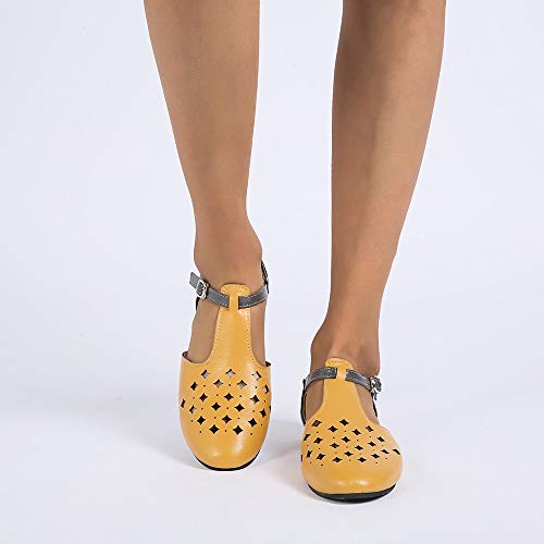 AIni Zapatos Puntiagudos De Las Mujeres Sandalias De Verano De TacóN Bajo Sandalias De Viento Romanas Sandalias Caladas Zapatos Planos Retro Mujer Sandalias Planas Verano Tobillo Correa Hebilla,35-43