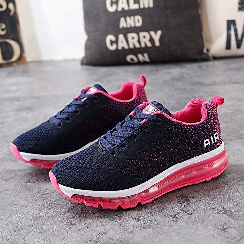 Air Zapatillas de Running para Hombre Mujer Zapatos para Correr y Asfalto Aire Libre y Deportes Calzado Unisexo Blue Plum 37