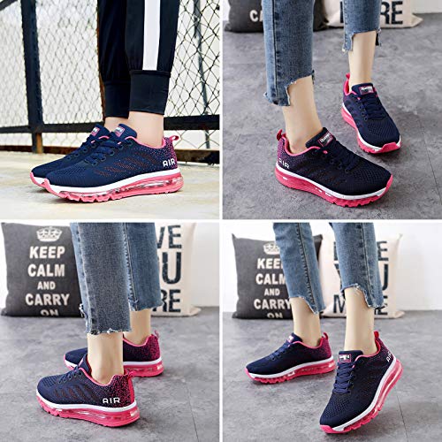 Air Zapatillas de Running para Hombre Mujer Zapatos para Correr y Asfalto Aire Libre y Deportes Calzado Unisexo Blue Plum 39