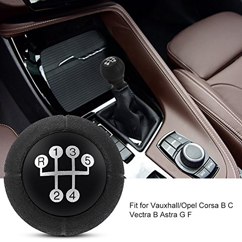 Akozon - Empuñadura universal para palanca de cambios, 5 marchas, pomo de palanca de cambios para Corsa B, Vectra B, Astra G F, color negro