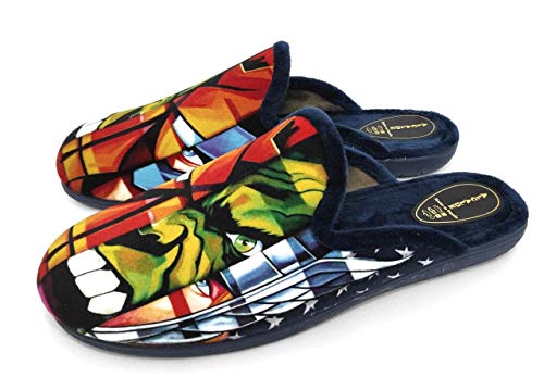 Alcalde - Zapatillas Casa Homre y Cadette Vengadores | Chanclas Vengadores Confortables (Marino, 44)